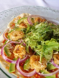 Calamari Salad on Tortilla